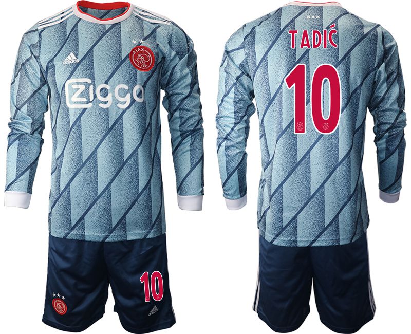 Men 2020-2021 club ajax away long sleeve #10 blue Soccer Jerseys
